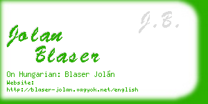 jolan blaser business card